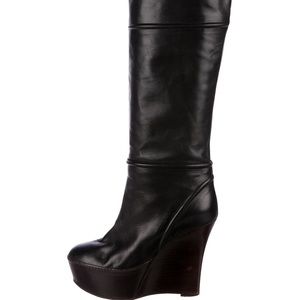 Marni leather wedge boots, 7.5